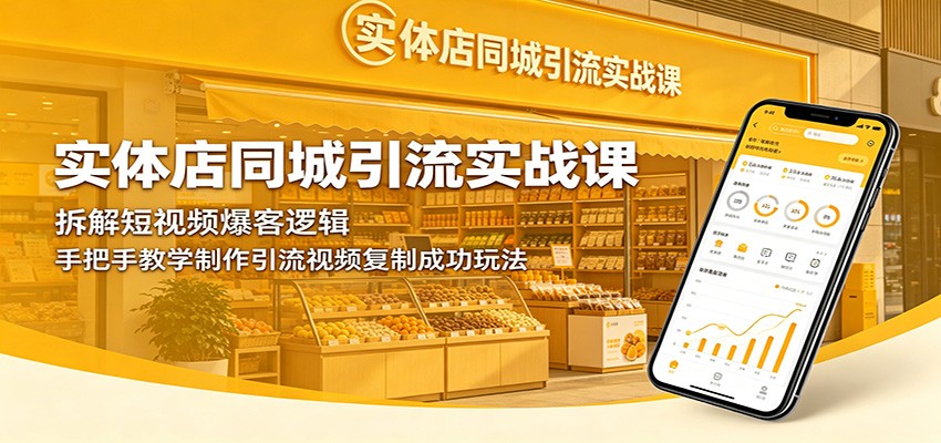 实体店同城引流实战课：拆解短视频爆客逻辑，手把手教学制作引流视频复制成功玩法-铜臭网
