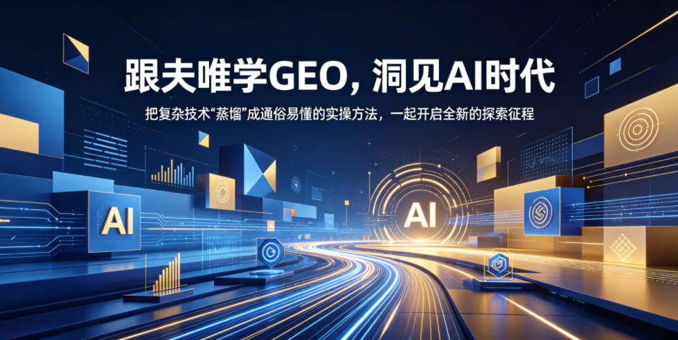 跟夫唯学GEO，洞见AI时代，把复杂技术“蒸馏”成通俗易懂的实操方法，一起开启全新的探索征程-铜臭网
