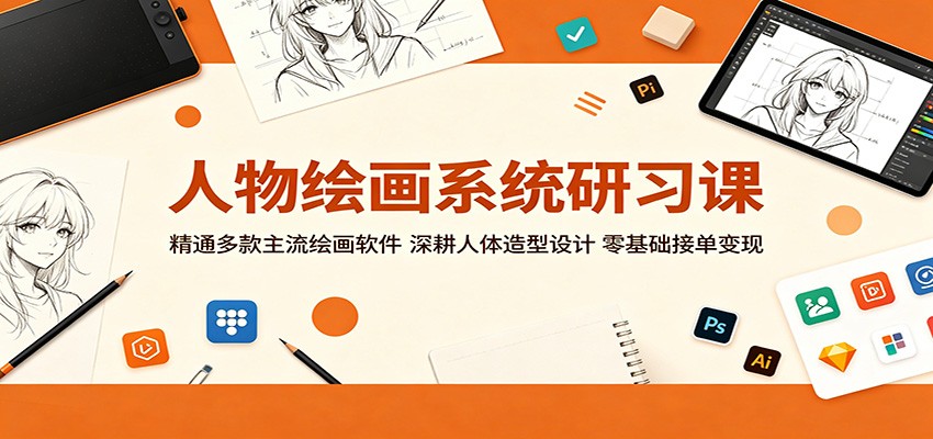 人物绘画系统研习课：精通多款主流绘画软件，深耕人体造型设计，零基础接单变现-铜臭网