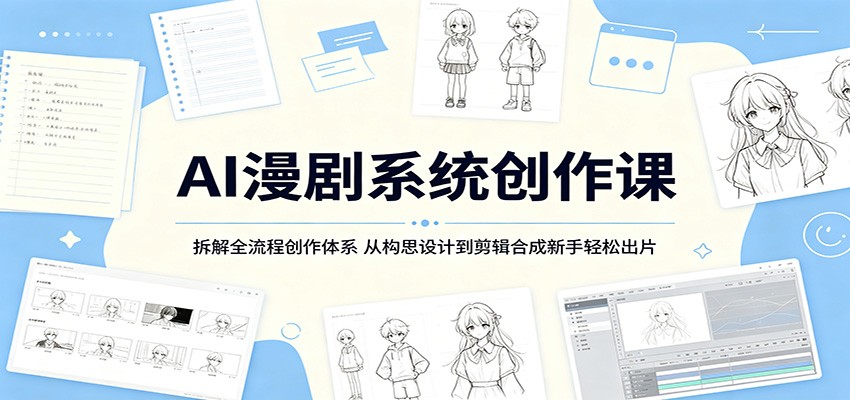 AI漫剧系统创作课：拆解全流程创作体系，从构思设计到剪辑合成新手轻松出片-铜臭网