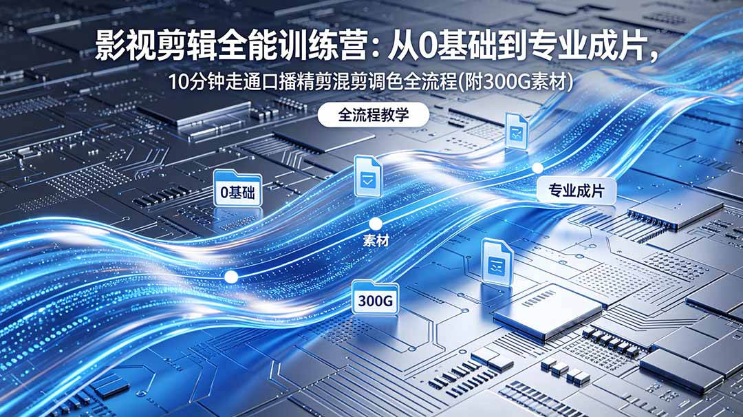2026影视剪辑全能实战课｜0基础到专业成片，全流程教学，高清带300G素材-铜臭网