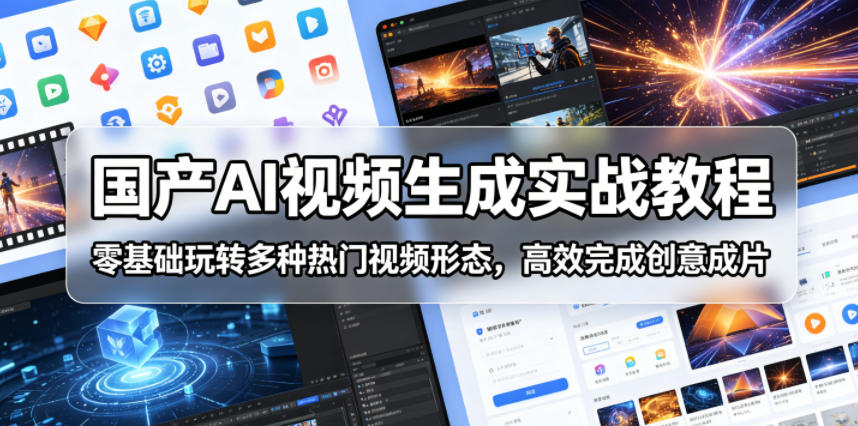国产AI视频生成实战教程，零基础玩转多种热门视频形态，高效完成创意成片-铜臭网