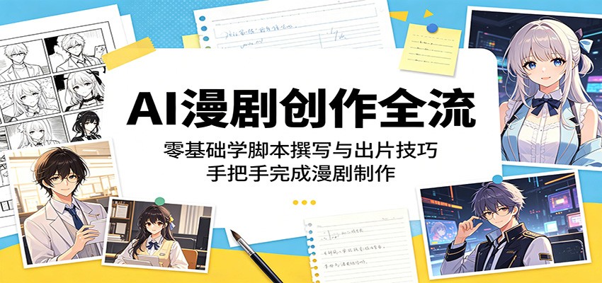 AI漫剧创作全流程：零基础学脚本撰写与出片技巧，手把手完成漫剧制作-铜臭网