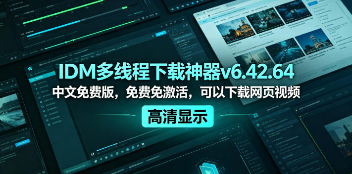 IDM多线程下载神器v6.42.64中文免费版，免费免激活，可以下载网页视频(例如飞书文档内的视频)-铜臭网