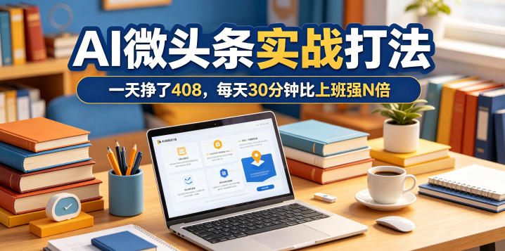 一天挣了408，AI微头条实战打法，每天30分钟比上班强N倍-铜臭网