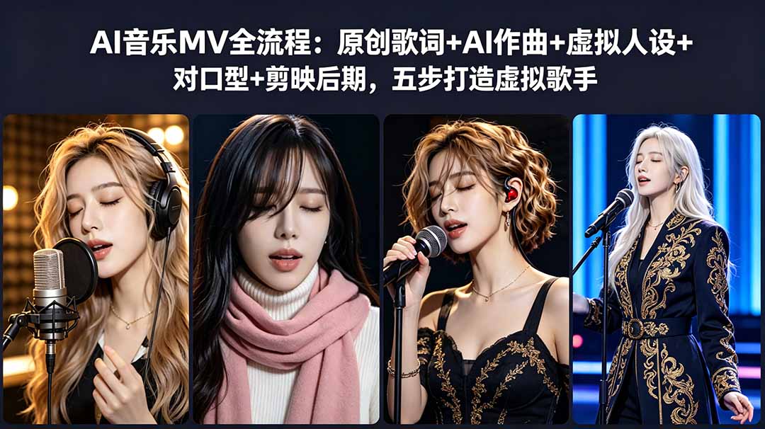 AI音乐MV全流程:原创歌词+AI作曲+虚拟人设+对口型+剪映后期,五步打造虚拟歌手-铜臭网