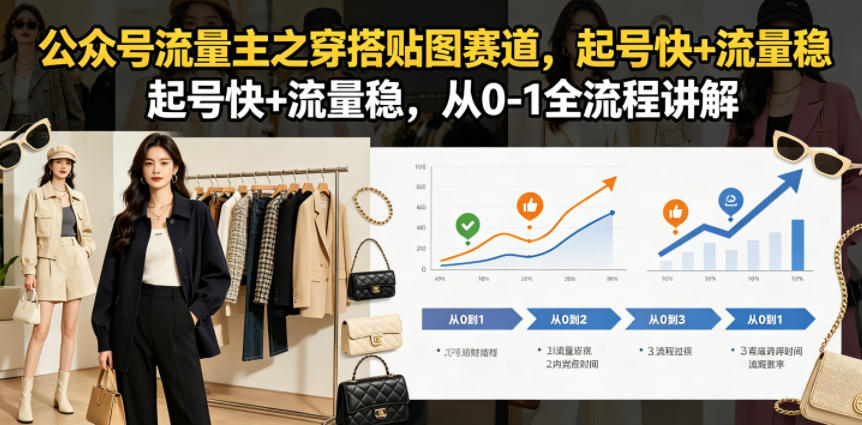 公众号流量主之穿搭贴图赛道,起号快+流量稳,从0-1全流程讲解-铜臭网