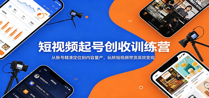 短视频起号创收训练营:从账号精准定位到内容量产,玩转短视频带货高效变现-铜臭网