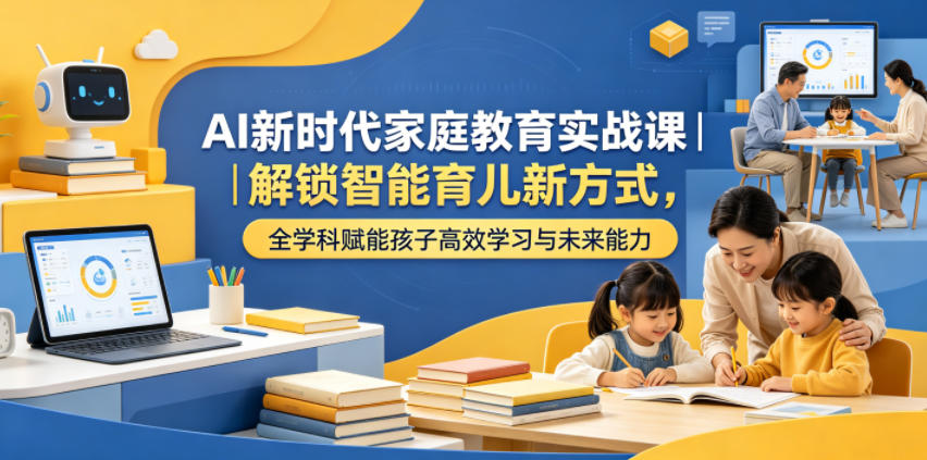 AI新时代家庭教育实战课|解锁智能育儿新方式,全学科赋能孩子高效学习与未来能力-铜臭网