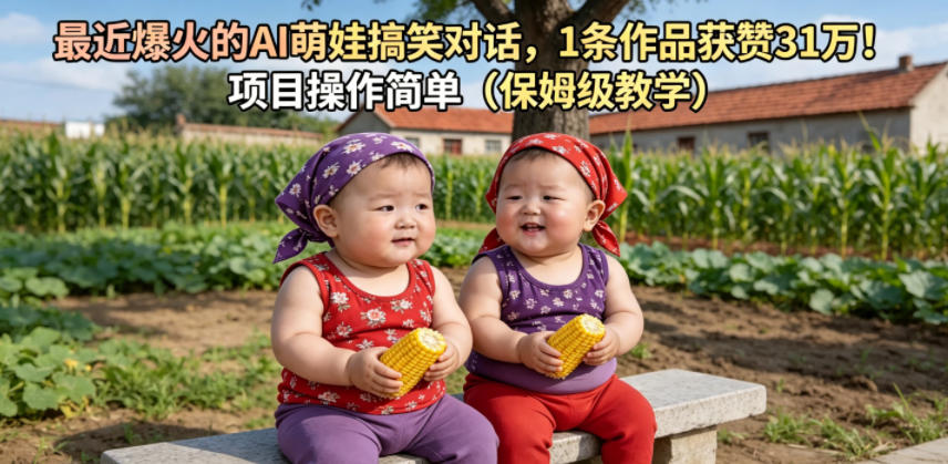 最近爆火的AI萌娃搞笑对话,1条作品获赞31W,项目操作简单(保姆级教学)-铜臭网