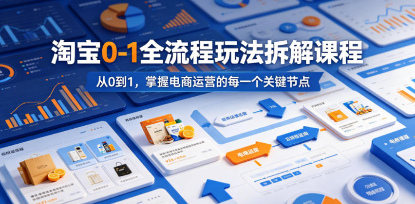 淘宝0-1全流程玩法拆解课程,从0到1,掌握电商运营的每一个关键节点-铜臭网