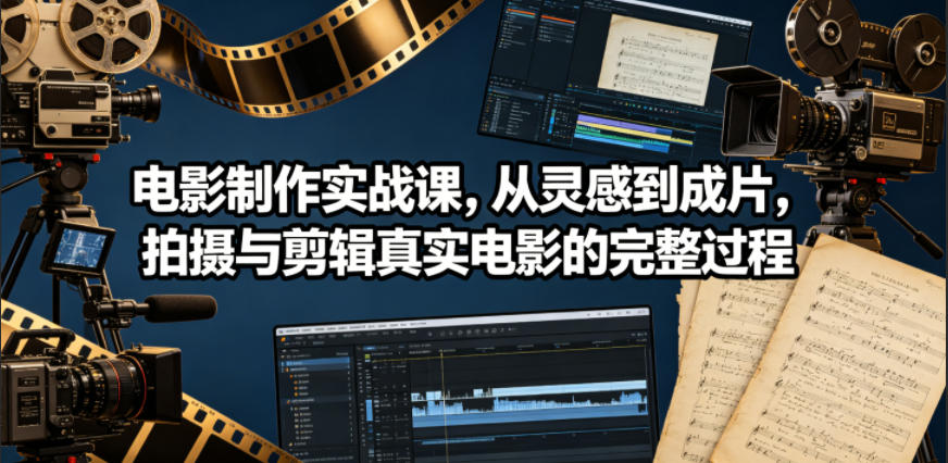 电影制作实战课，从灵感到成片，拍摄与剪辑真实电影的完整过程【原创双语字幕】-铜臭网