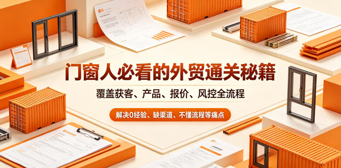 门窗人必看的外贸通关秘籍,块覆盖获客、产品、报价、风控全流程,解决0经验、缺渠道、不懂流程等痛点-铜臭网
