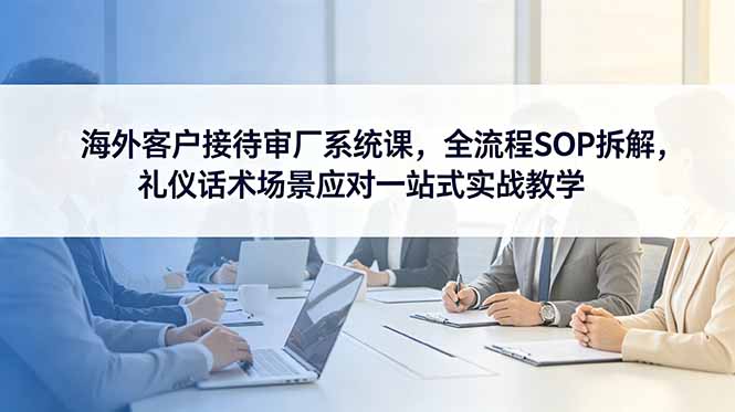 海外客户接待审厂系统课,全流程SOP拆解,礼仪话术场景应对一站式实战教学-铜臭网