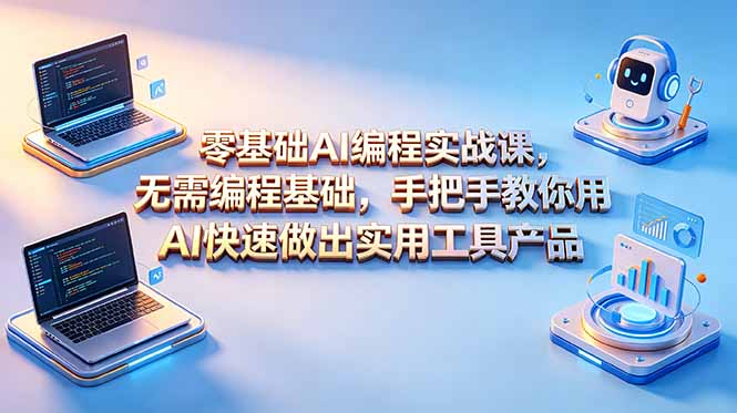 零基础AI编程实战课-更新,无需编程基础,手把手教你用AI快速做出实用工具产品-铜臭网
