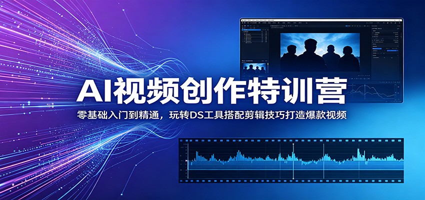 AI视频创作特训营：零基础入门到精通，玩转DS工具搭配剪辑技巧打造爆款视频-铜臭网