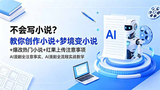 不会写小说?教你创作小说+梦境变小说+爆改热门小说+红果上传注意事项,AI漫剧全流程实战教学-铜臭网