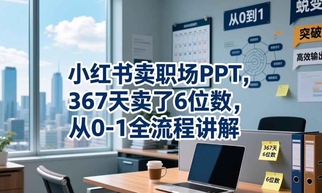小红书卖职场PPT,367天卖了6位数,从0-1全流程讲解-铜臭网