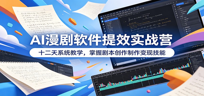 AI漫剧软件提效实战营:十二天系统教学,掌握剧本创作制作变现技能-铜臭网