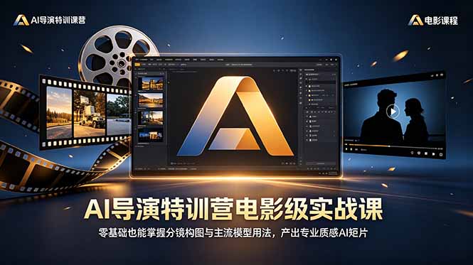 AI导演特训营电影级实战课,零基础也能掌握分镜构图与主流模型用法,产出专业质感AI短片-铜臭网