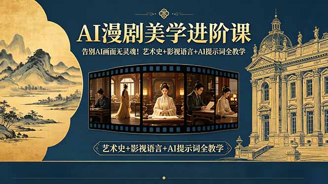 告别AI画面无灵魂!AI漫剧美学进阶课-更新,艺术史+影视语言+AI提示词全教学-铜臭网