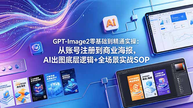 GPT-Image2零基础到精通实操:从账号注册到商业海报,AI出图底层逻辑+全场景实战SOP-铜臭网