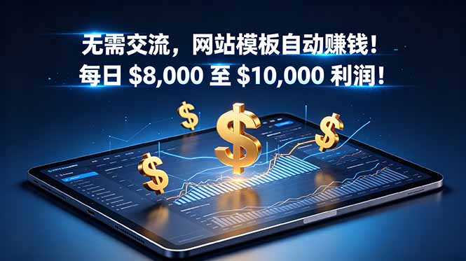 无需交流,网站模板自动赚钱!每日 $8,000 至 $10,000 利润!【原创双语字幕】-铜臭网