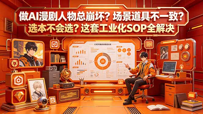 做AI漫剧人物总崩坏?场景道具不一致?选本不会选?这套工业化SOP全解决 (更新-铜臭网