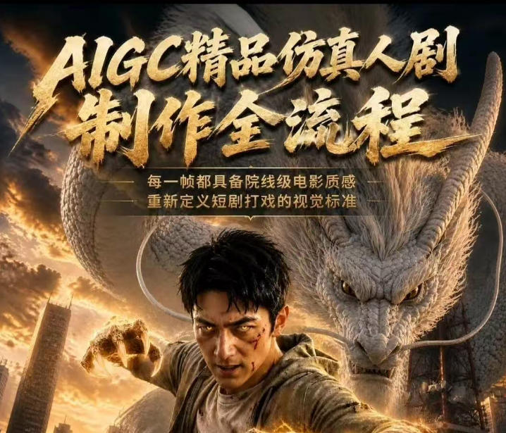AIGC精品仿真人剧豢龙人全流程制作解析2026,国风仿真人创作+打斗剧情+人设编排,一站式AI短剧入门-铜臭网