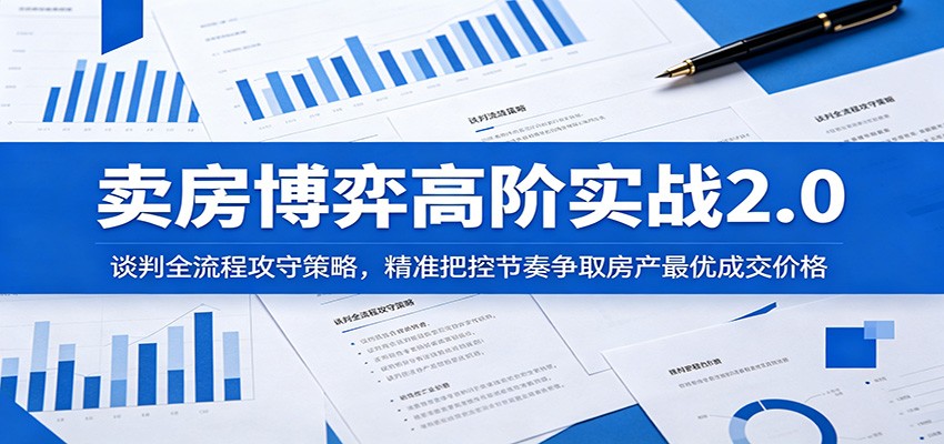 卖房博弈高阶实战2.0:谈判全流程攻守策略,精准把控节奏争取房产最优成交价格-铜臭网