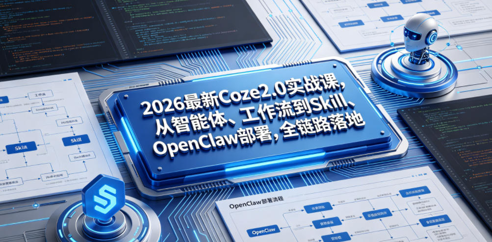 2026最新Coze2.0实战课，从智能体、工作流到Skill、OpenClaw部署，全链路落地-铜臭网