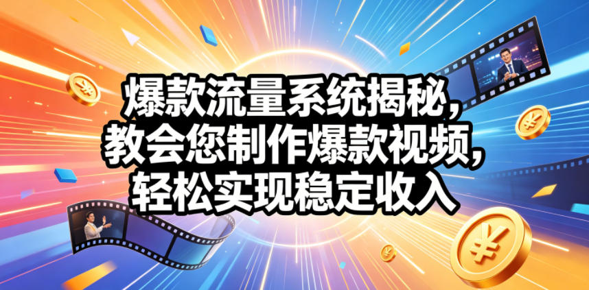 爆款流量系统揭秘，教会您制作爆款视频，轻松实现稳定收入【原创双语字幕】-铜臭网