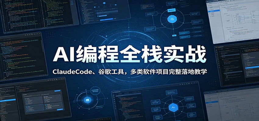 AI编程全栈实战：ClaudeCode、谷歌工具，多类软件项目完整落地教学-铜臭网