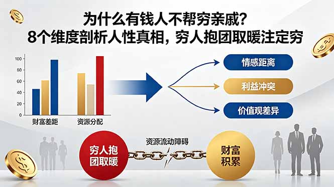 付费文章:为什么有钱人不帮穷亲戚?8个维度剖析人性真相,穷人抱团取暖注定穷-铜臭网