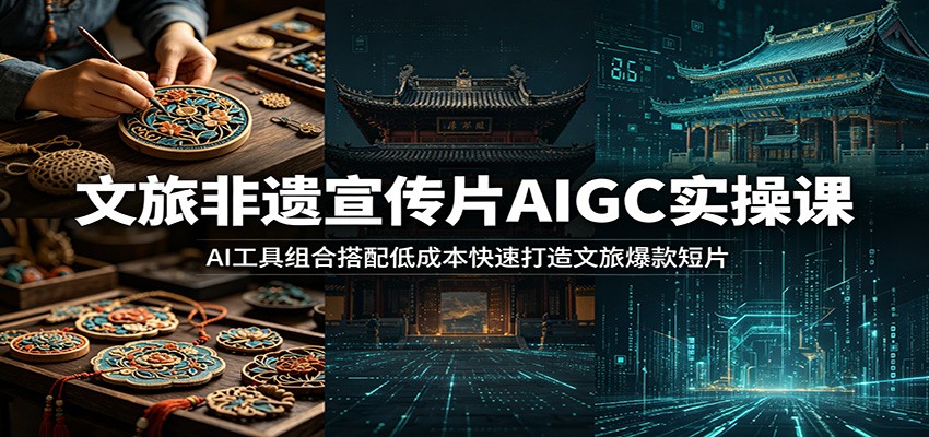 文旅非遗宣传片AIGC实操课:AI工具组合搭配低成本快速打造文旅爆款短片-铜臭网