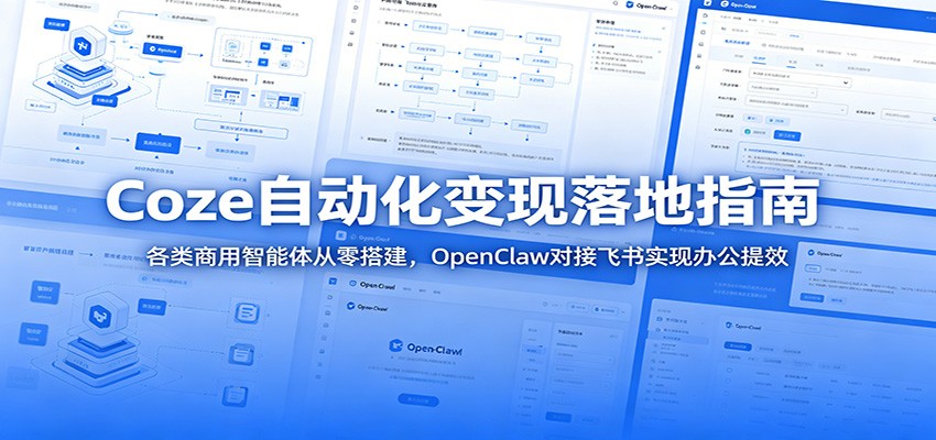 Coze自动化变现落地指南：各类商用智能体从零搭建，OpenClaw对接飞书实现办公提效-铜臭网