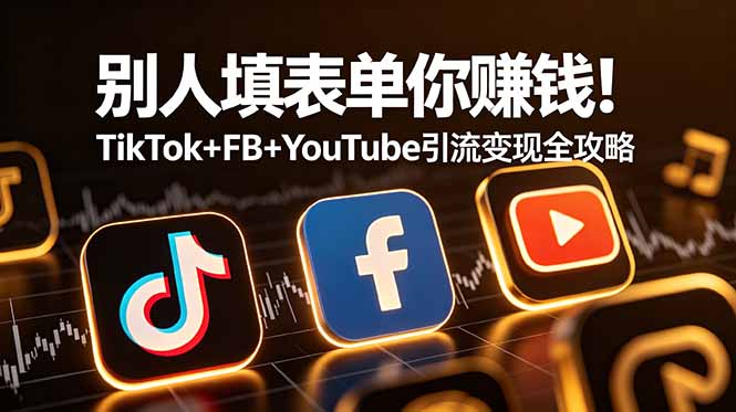 别人填表单你赚钱!TikTok+FB+YouTube 引流变现全攻略【原创双语字幕】-铜臭网