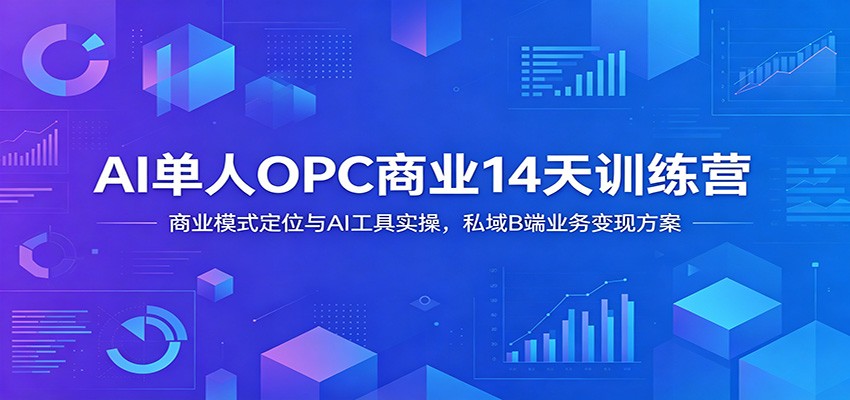 AI单人OPC商业14天训练营：商业模式定位与AI工具实操，私域B端业务变现方案-铜臭网