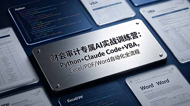 财会审计专属 AI实战训练营：Python+Claude Code+VBA，Excel/PDF/Word自动化全流程-铜臭网