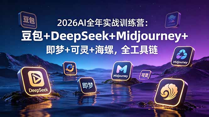 2026AI全年实战训练营：豆包+DeepSeek+Midjourney+即梦+可灵+海螺，全工具链-铜臭网