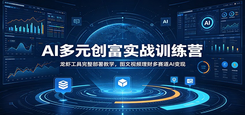 AI多元创富实战训练营：龙虾工具完整部署教学，图文视频理财多赛道AI变现-铜臭网