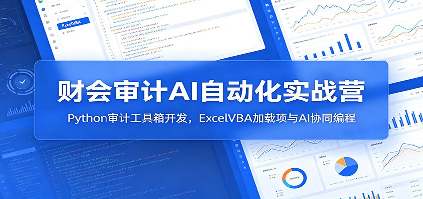 财会审计AI自动化实战营：Python审计工具箱开发，ExcelVBA加载项与AI协同编程-铜臭网