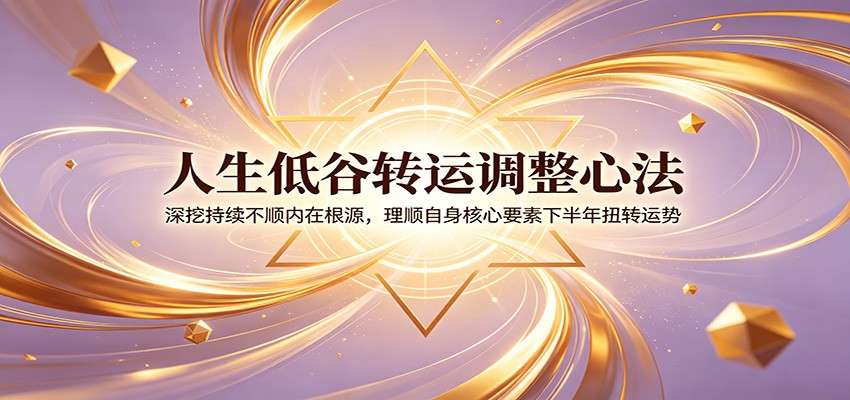 人生低谷转运调整心法：深挖持续不顺内在根源，理顺自身核心要素下半年扭转运势-铜臭网