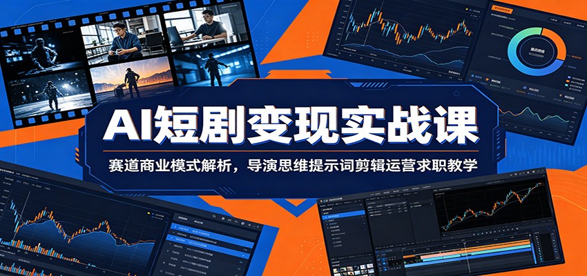 AI短剧变现实战课：赛道商业模式解析，导演思维提示词剪辑运营求职教学-铜臭网