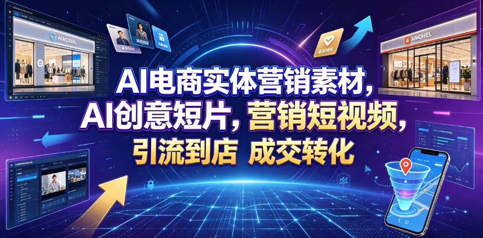 AI电商实体营销素材，AI创意短片，高效打造营销短视频，轻松引流到店，稳定提升门店客流与成交转化-铜臭网