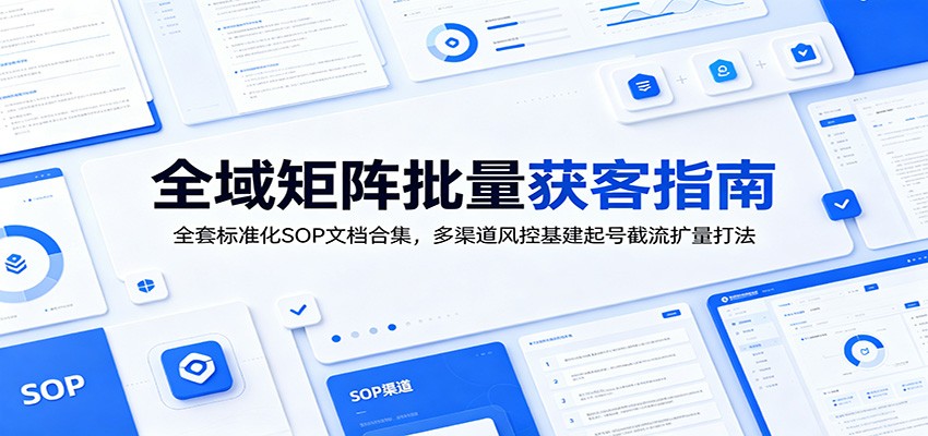 全域矩阵批量获客指南:全套标准化SOP文档合集,多渠道风控基建起号截流扩量打法-铜臭网