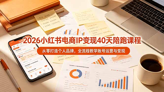 2026小红书电商IP变现40天陪跑课程-11期,从零打造个人品牌,全流程教学账号运营与变现-铜臭网