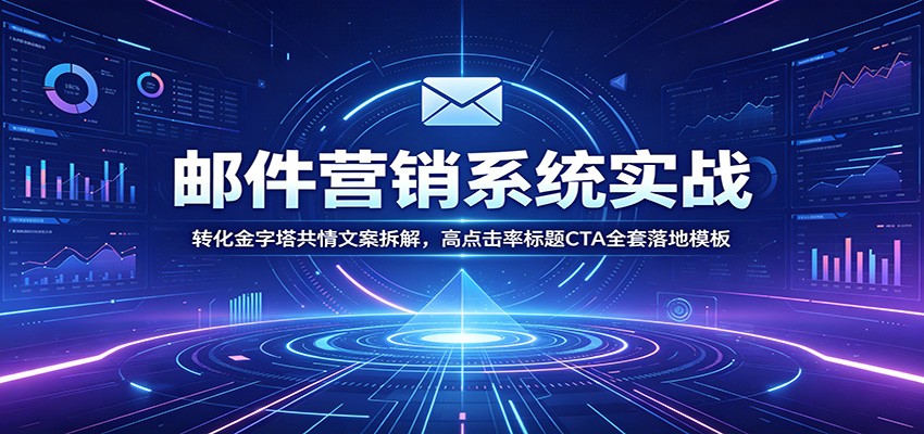 邮件营销系统实战:转化金字塔共情文案拆解,高点击率标题CTA全套落地模板-铜臭网
