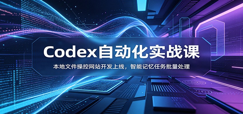 Codex自动化实战课：本地文件操控网站开发上线，智能记忆任务批量处理-铜臭网