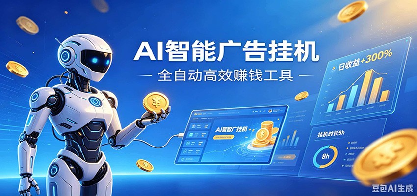 AI智能广告挂机，小白轻松上手，在家自动赚收益-铜臭网